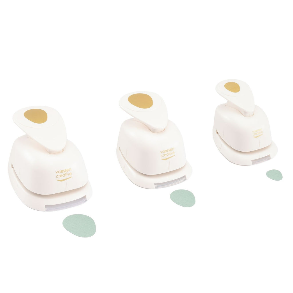 Vaessen creative pons set - figuurpons - eieren - 3 st. - 1,2 tot 3,7 cm