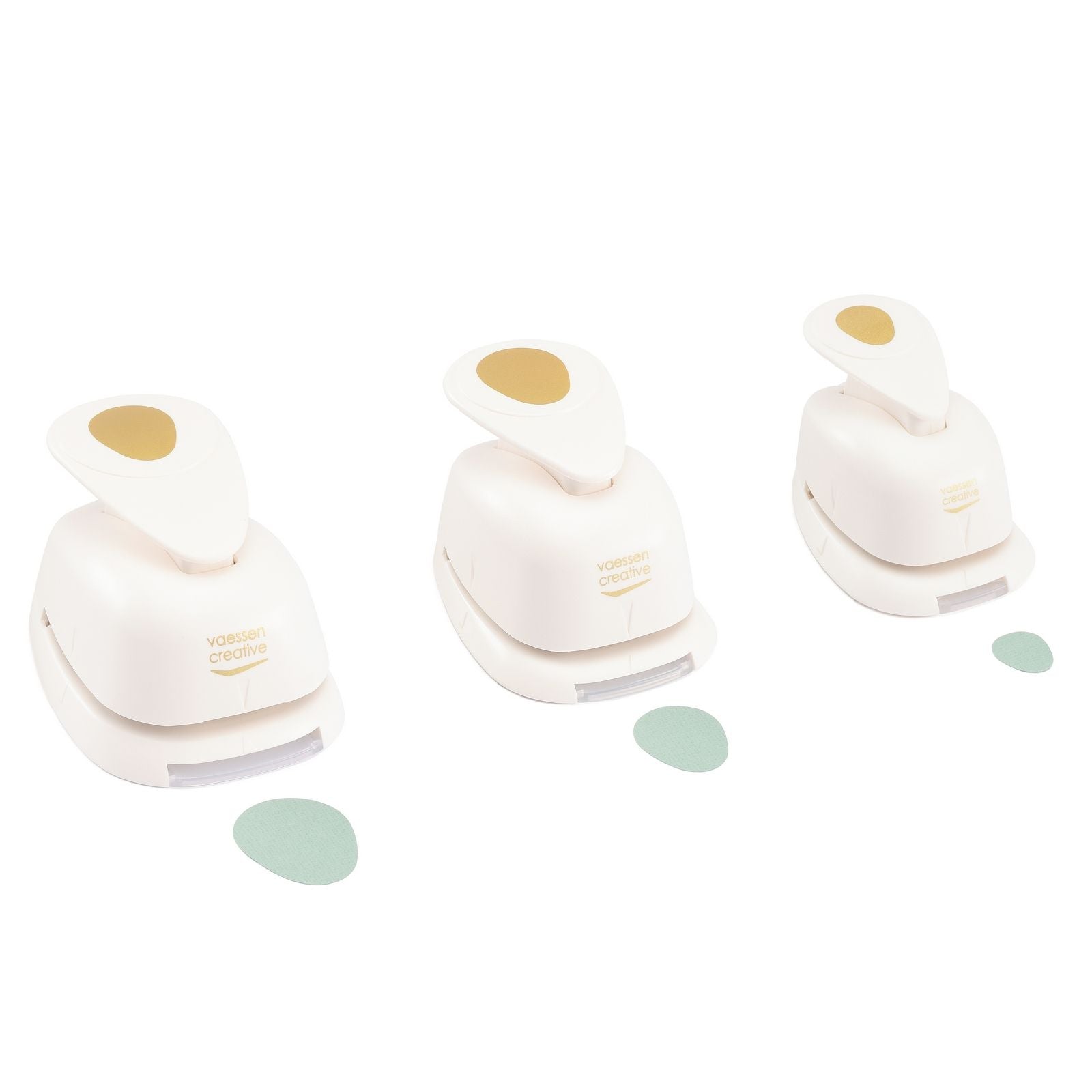 Vaessen creative pons set - figuurpons - eieren - 3 st. - 1,2 tot 3,7 cm