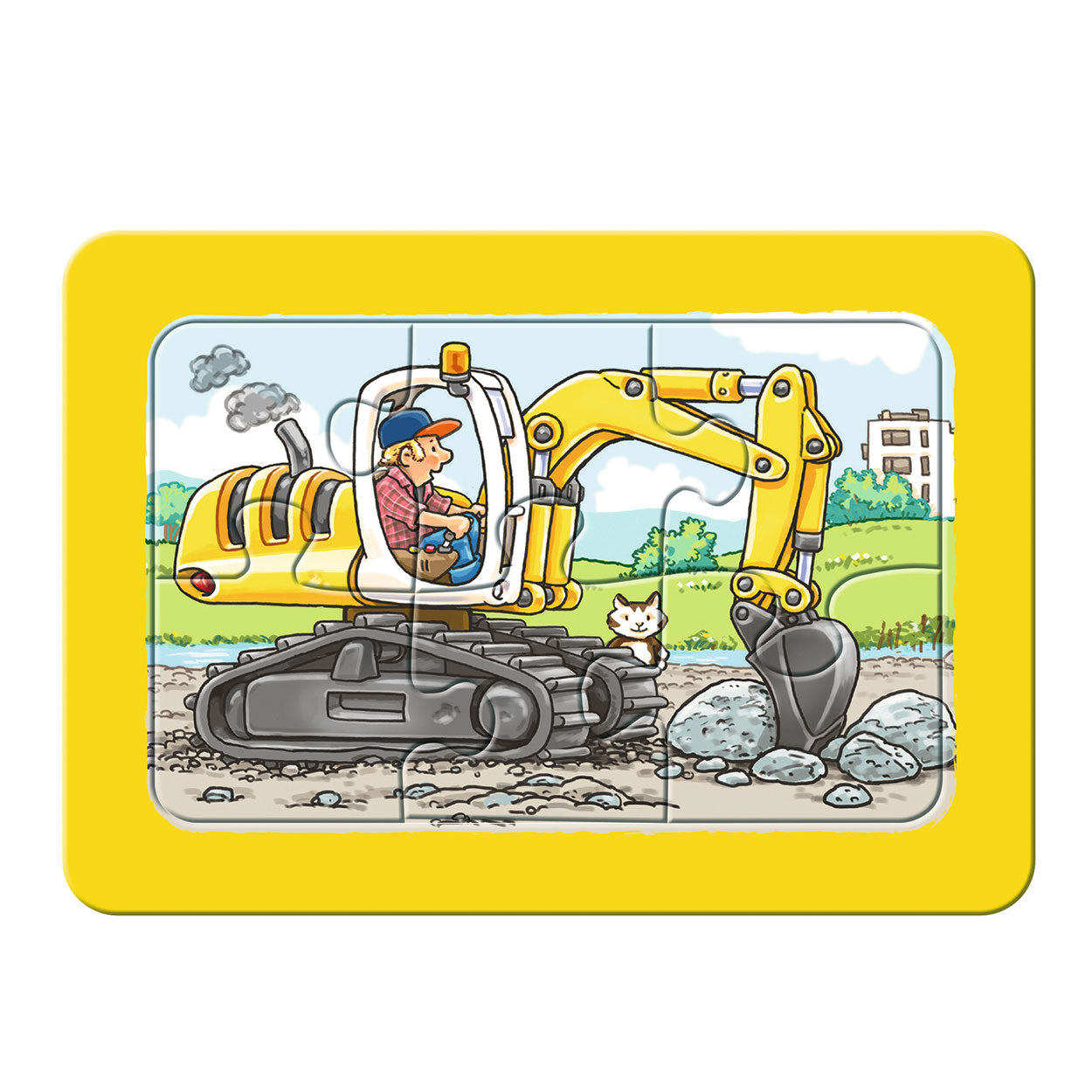Ravensburger Bagger, Traktor und Muldenkipper, 3x6 Stück.
