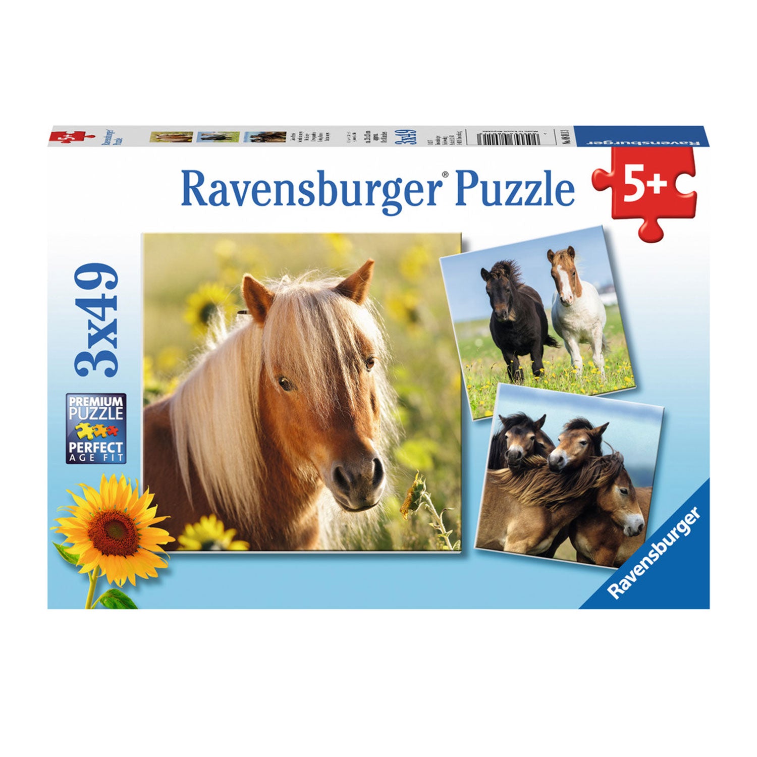 Ravensburger niedliche Ponys, 3x49 Stück.