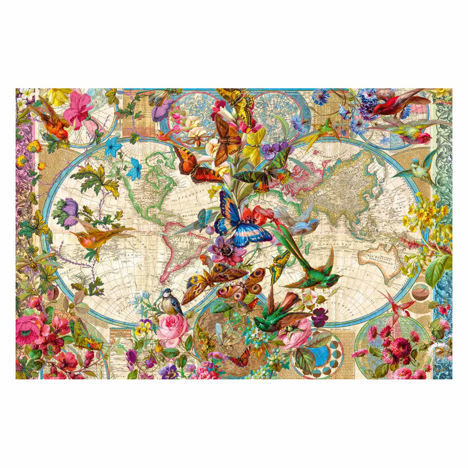Ravensburger Puzzle Weltkarte Flora und Fauna, 3000 Teile.