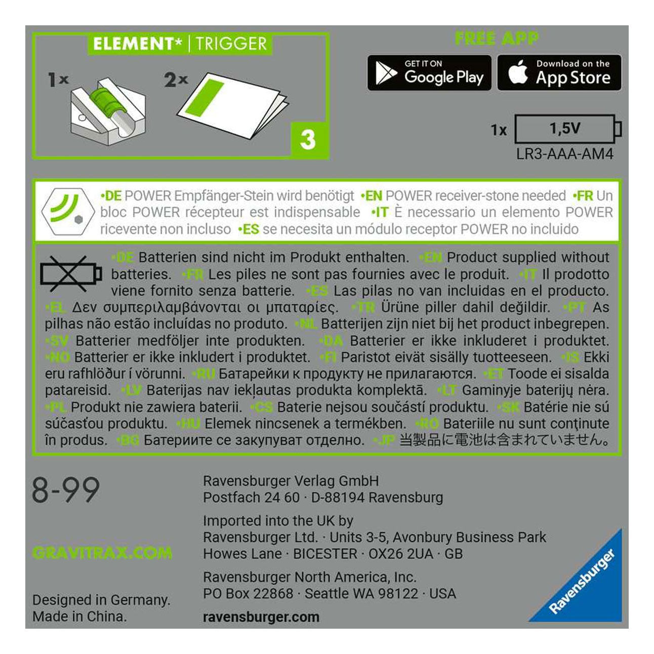 Ravensburger Gravitrax Power Element Auslöser Erweiterungssatz