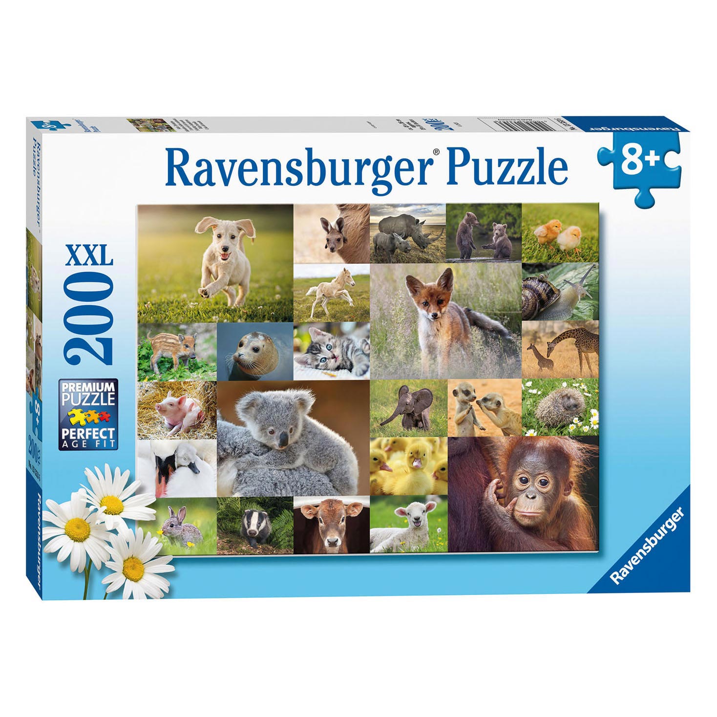 Ravensburger Puzzle „Niedliche Babytiere“, 200 Teile, XXL