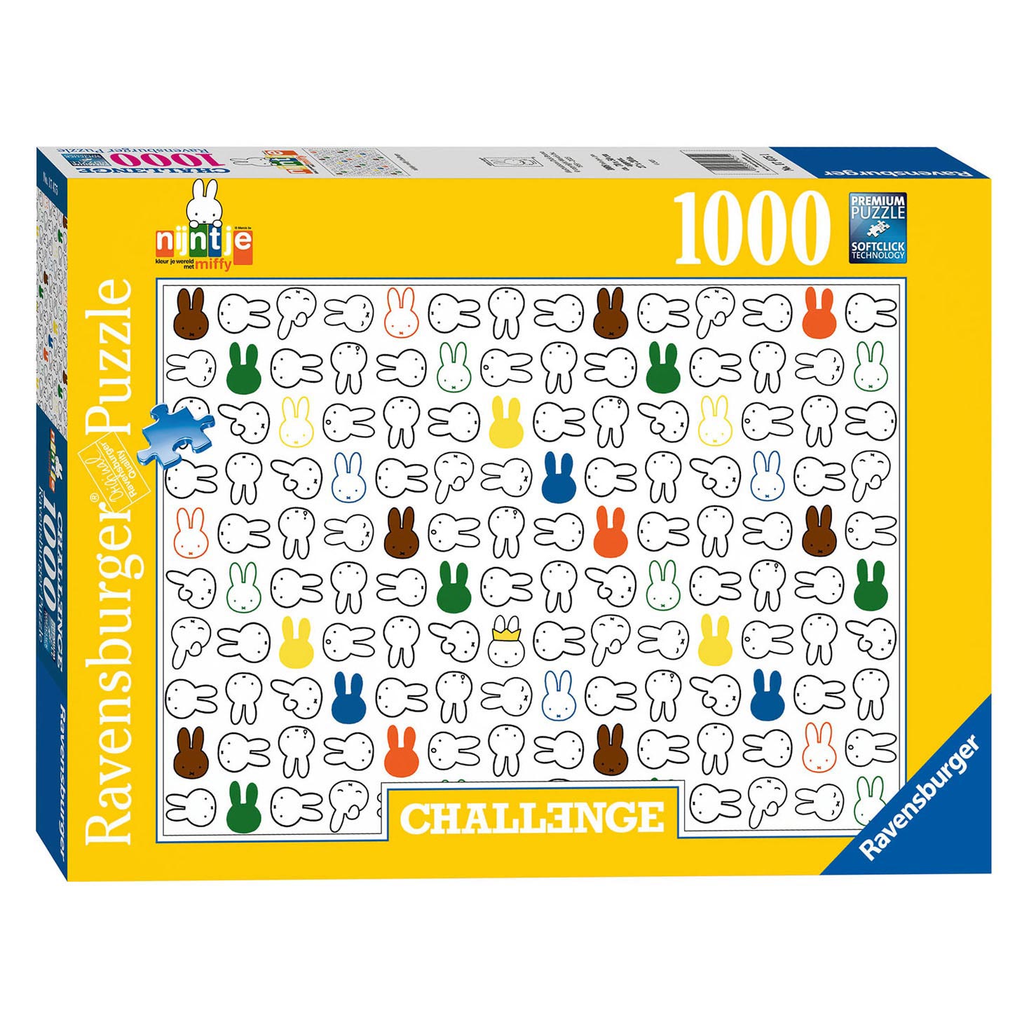 Ravensburger Herausforderungspuzzle Miffy, 1000 Teile.