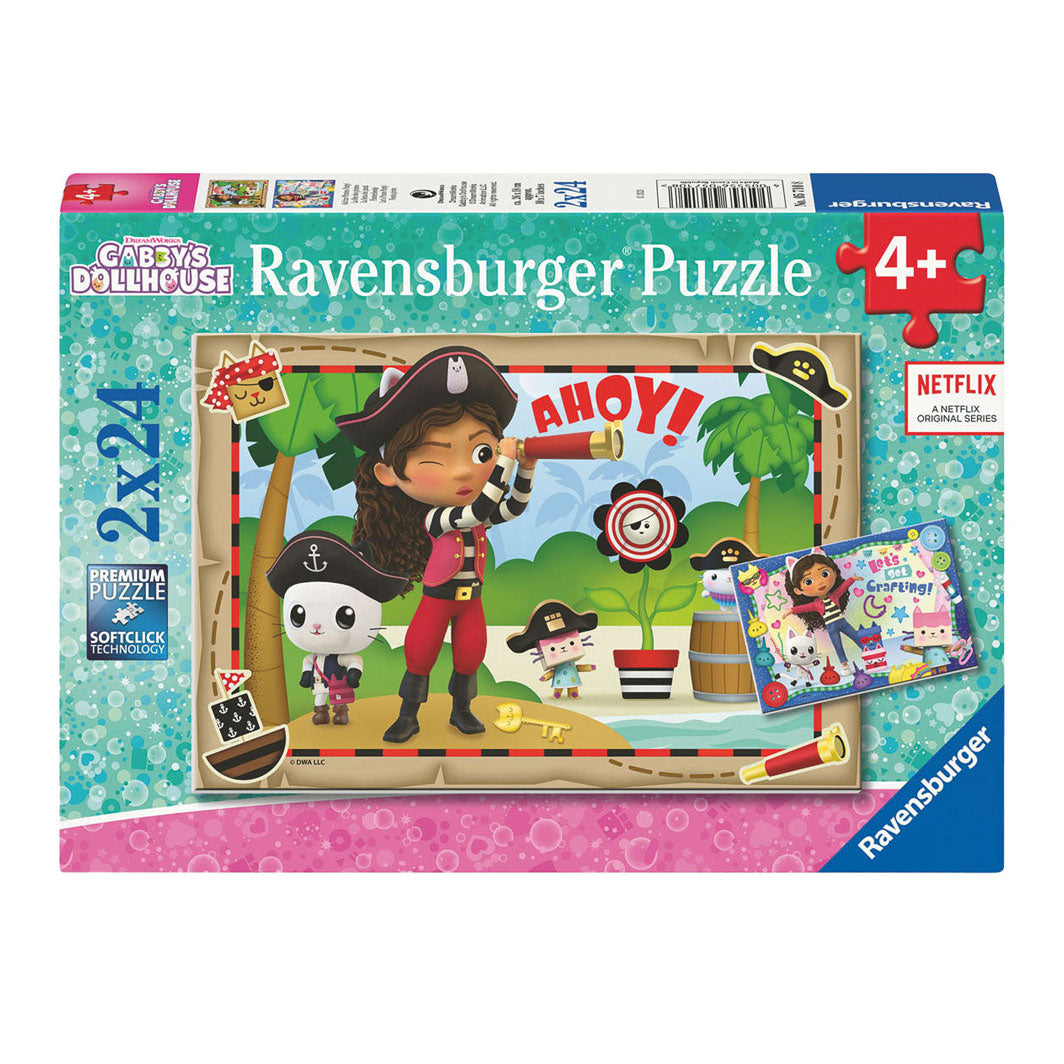 Ravensburger Gabby's Puppenhaus-Puzzle, 2x24 Teile.
