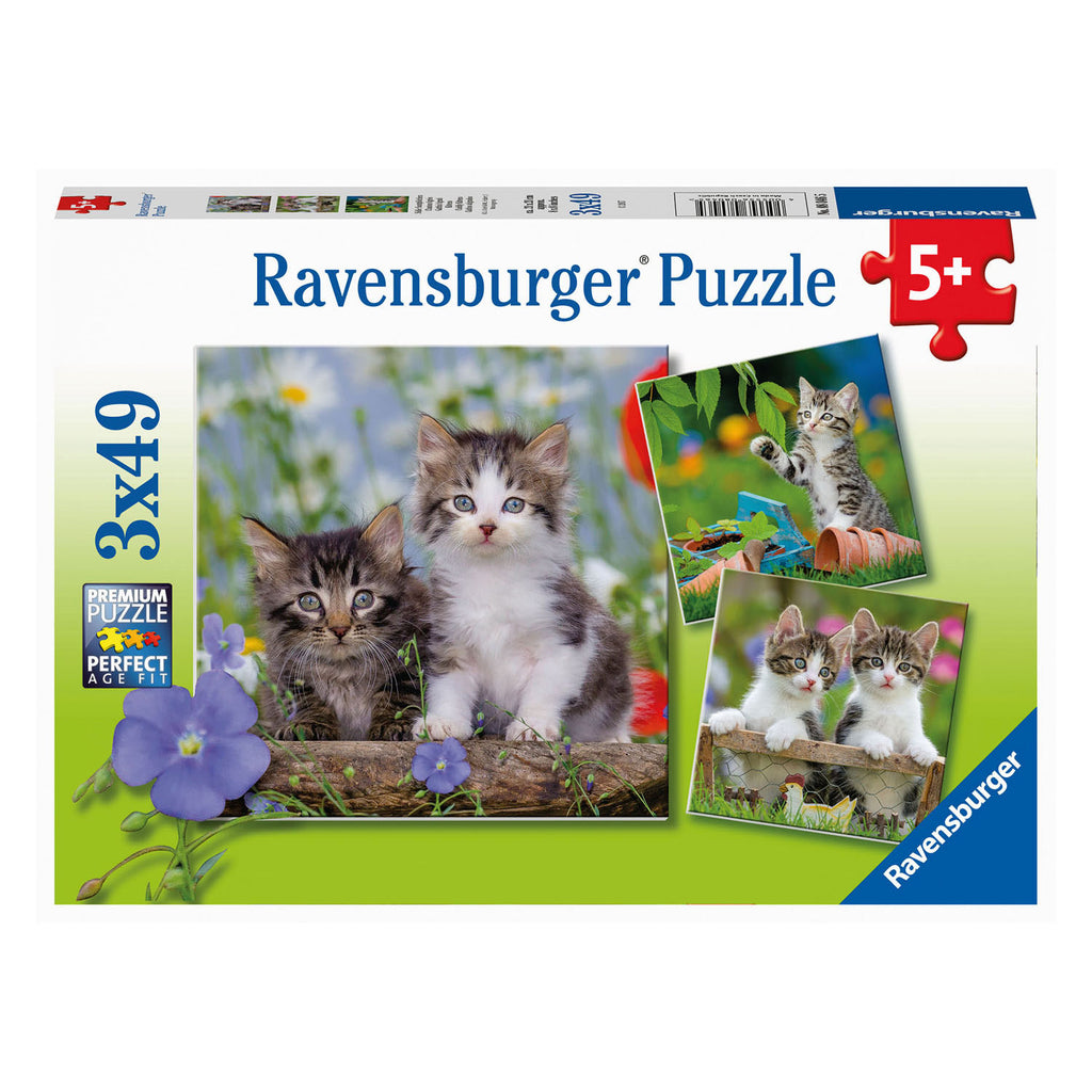 Ravensburger Puzzle „Junge Kätzchen“, 3 x 49 Teile.