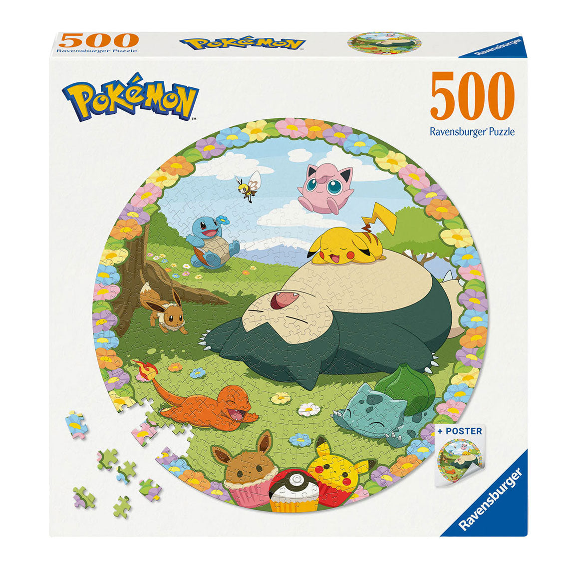 Ravensburger Puzzle rund Pokémon, 500 Teile.