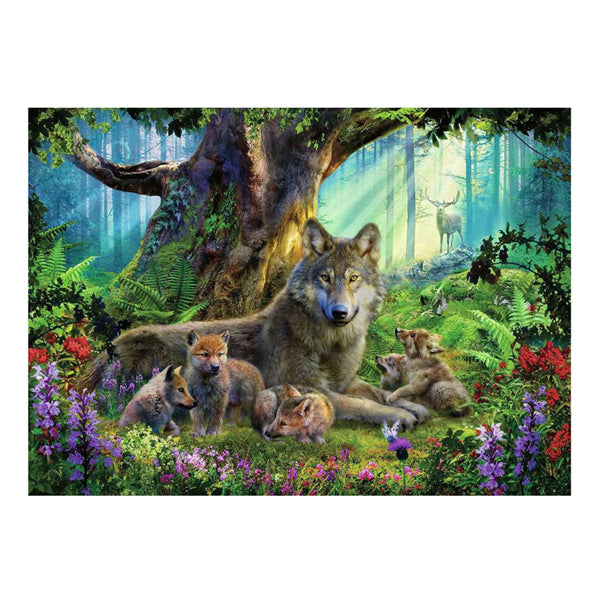 Ravensburger Puzzle Familie Wolf im Wald, 1000 Teile.