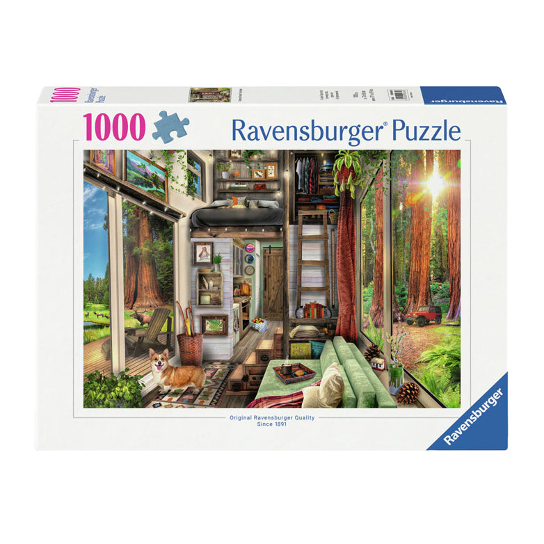 Ravensburger Puzzle „Tiny House im Redwood-Wald“, 1000 Teile.
