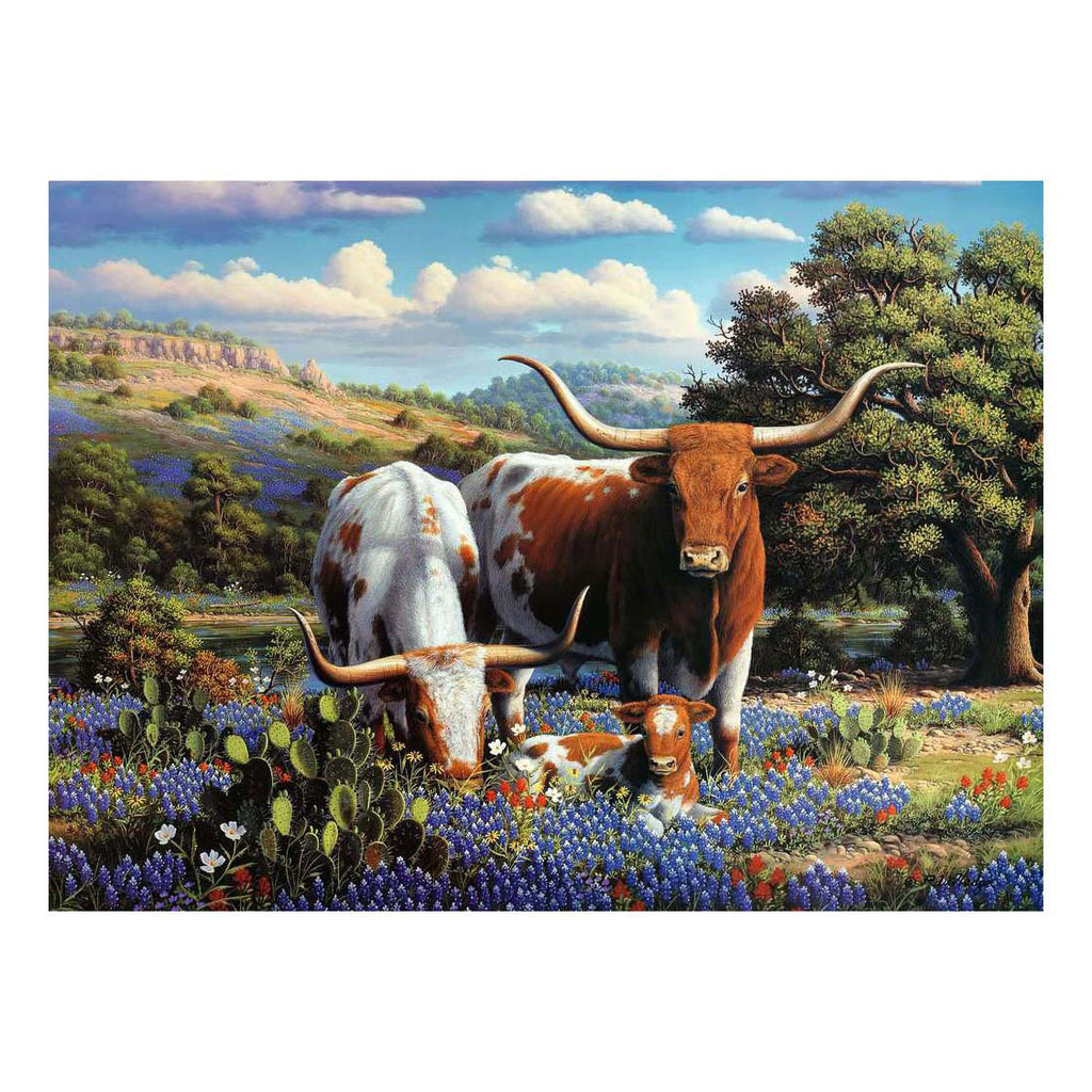 Ravensburger Puzzle „Longhorns liebende Tiere“, 500 Teile.