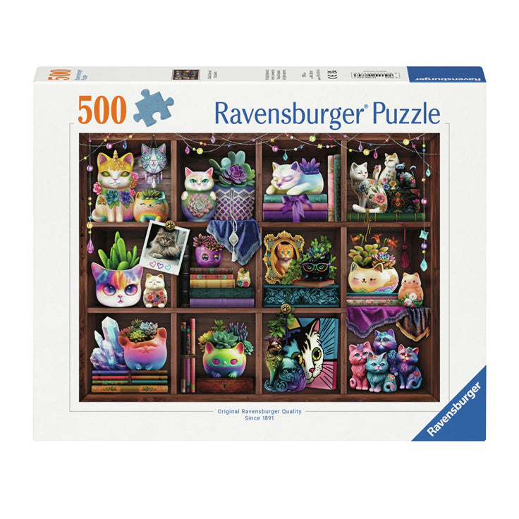 Ravensburger Puzzle „Wildkatzen und Sukkulenten“, 500 Teile.