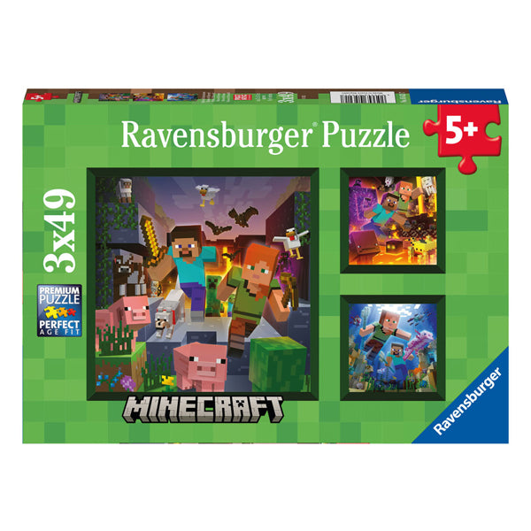 Ravensburger legpuzzel minecraft biomes, 3x49st.