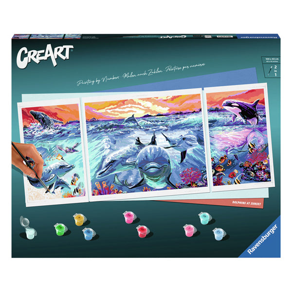 Ravensburger Creart Malen nach Zahlen – Delfine im Sonnenuntergang