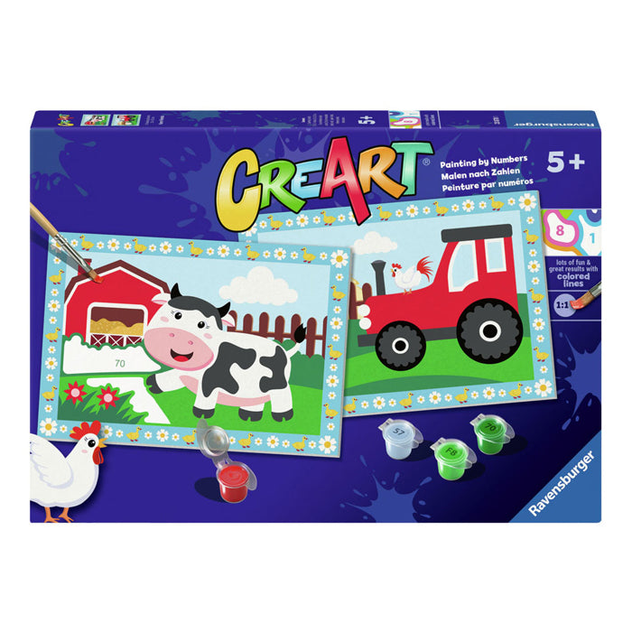 Ravensburger Creart Malen nach Zahlen – Traktor mit Landschaft