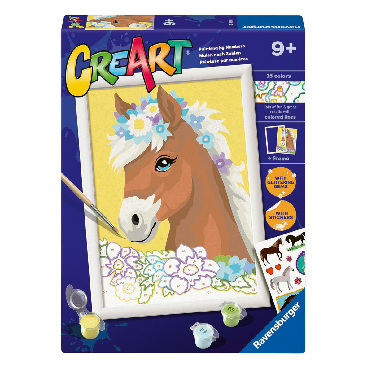 Ravensburger Creart Malen nach Zahlen – Pferd mit Blumen