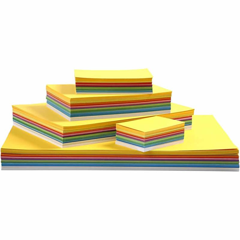 Lentekarton, a2,a3,a4,a5,a6, 180 gr, diverse kleuren, 1800 div vellen 1 doos
