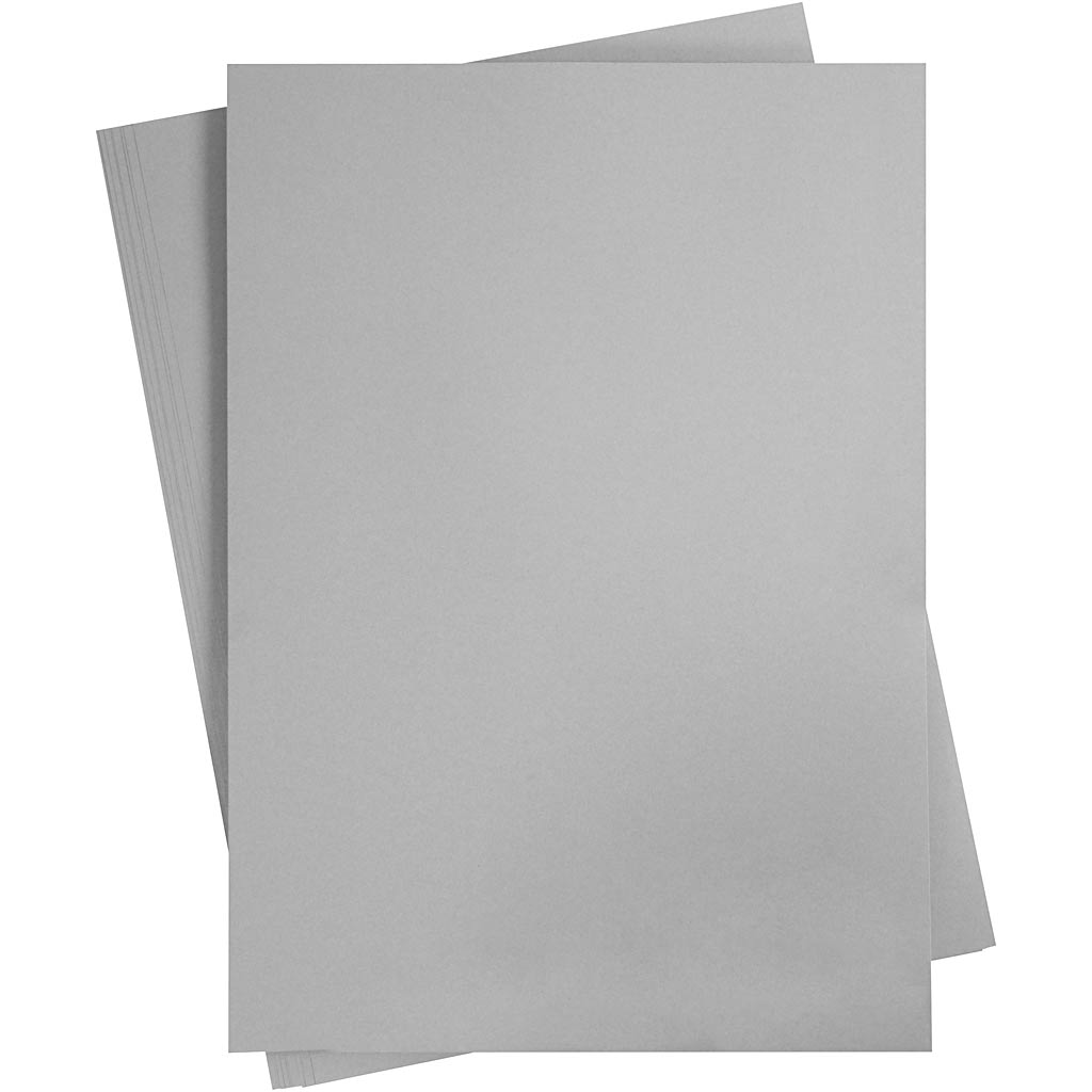 Gekleurd karton, a2, vel 420x594 mm, 180 gr, grijs, 10 vel 1 doos