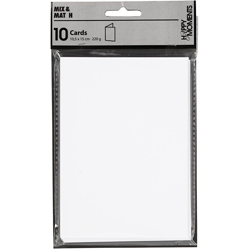 Happy moments kaarten wit 225gr, 10st.