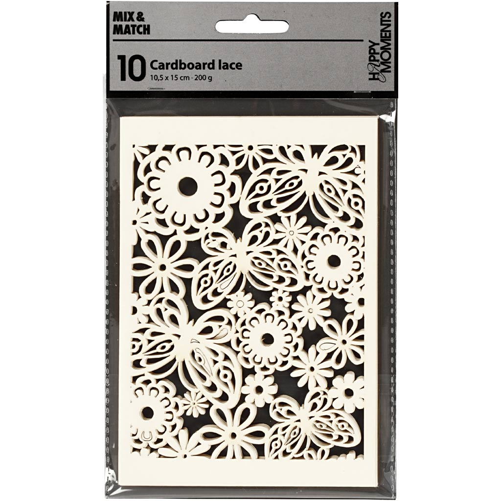 Creativ Company Musterkarton, Blattgröße 10,5 x 15 cm, 200 g, cremeweiß, 10 Stück, 1 Schachtel