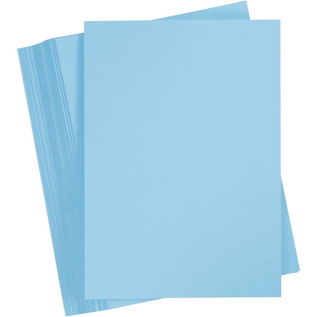 Gekleurd karton, a4, vel 210x297 mm, 180 gr, lichtblauw, 100 vel 1 doos