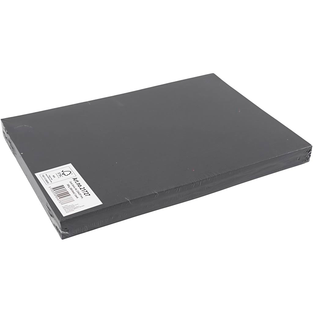 Creativ company zwart karton 180 grams - zwart a4 karton - hobbykarton - stevig papier - zwart a4 papier 180 grams - knutselpapier knutselkarton - 21x29,7 cm - a4 - 100 vellen