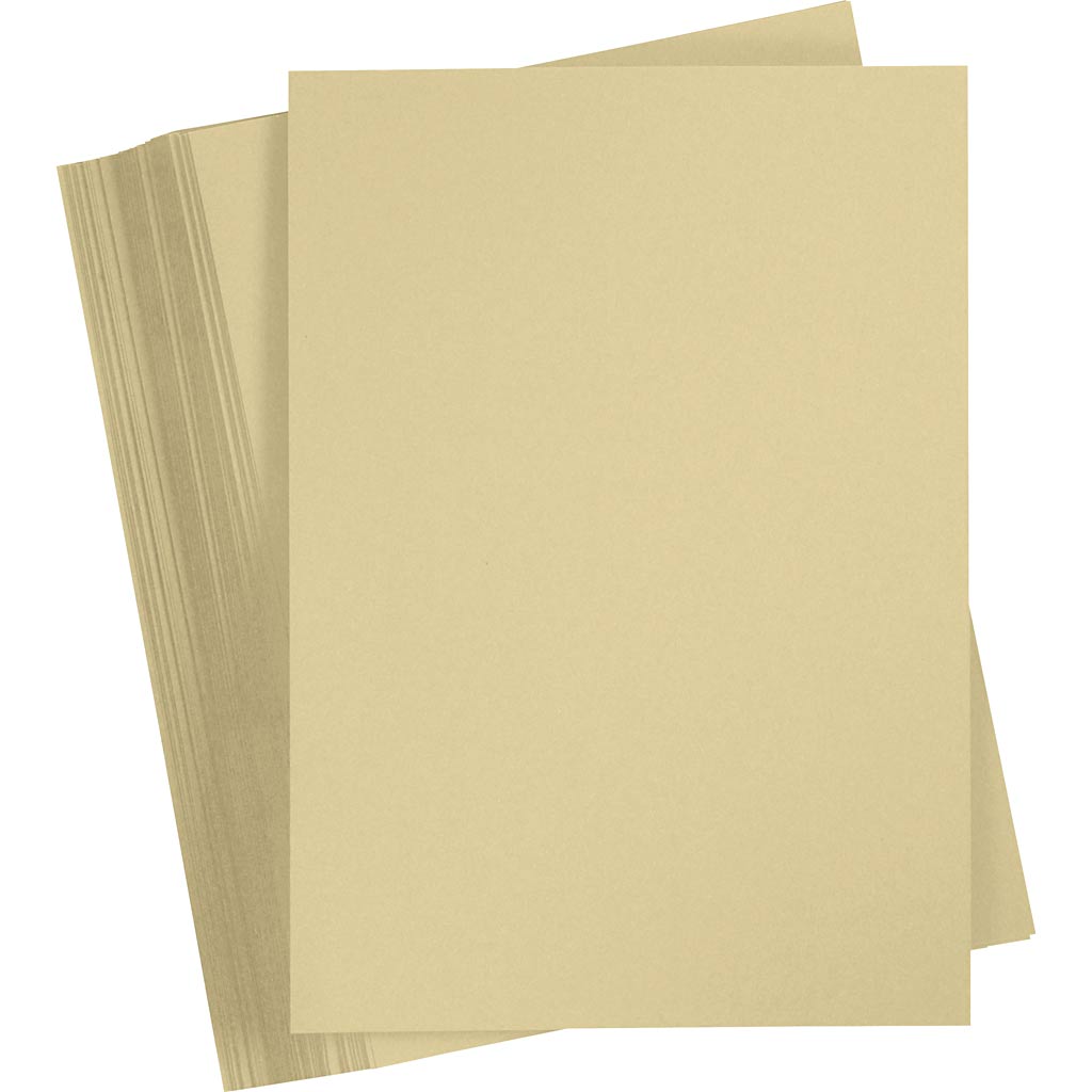 Gekleurd karton, a4, vel 210x297 mm, 180 gr, beige, 100 vel 1 doos