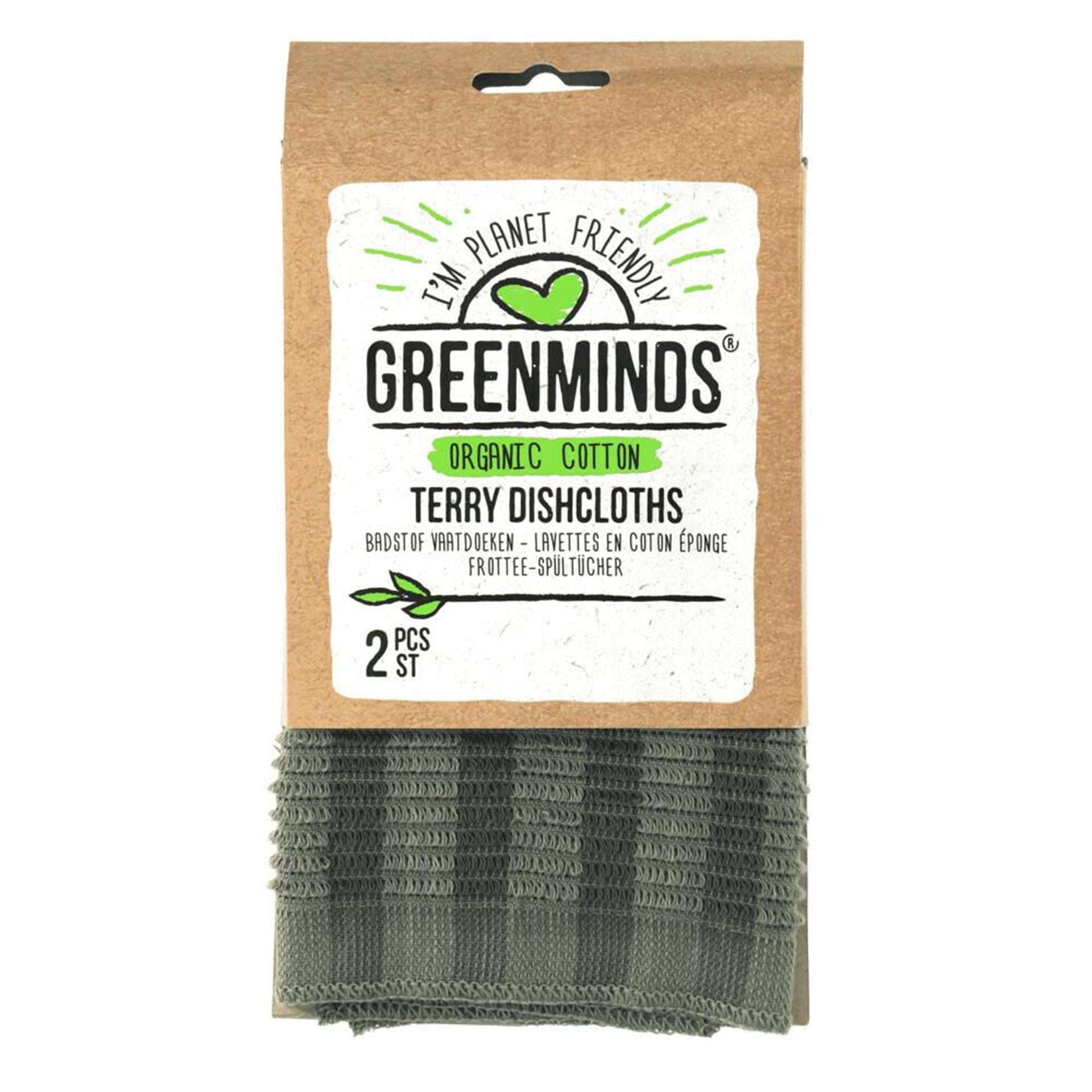 Greenminds badstof vaatdoeken set a 2 stuks van biokatoen