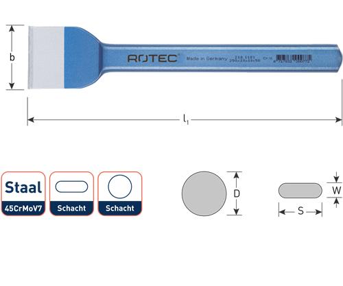 Rotec voegbeitel plat 60x230mm