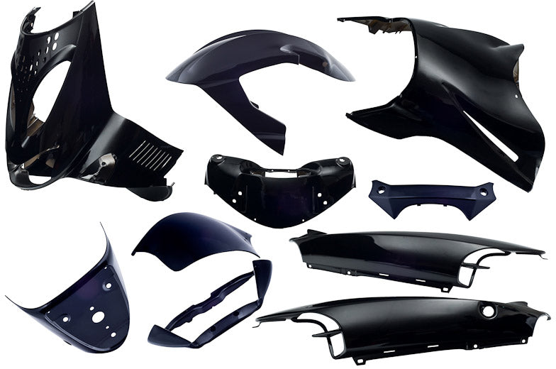 11-teiliger Edge-Bodykit für Aprilia SR (Baujahre 1997–2004) – Schwarzmetallic