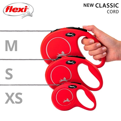 Flexi-Rollleine, klassische Kordel, rot