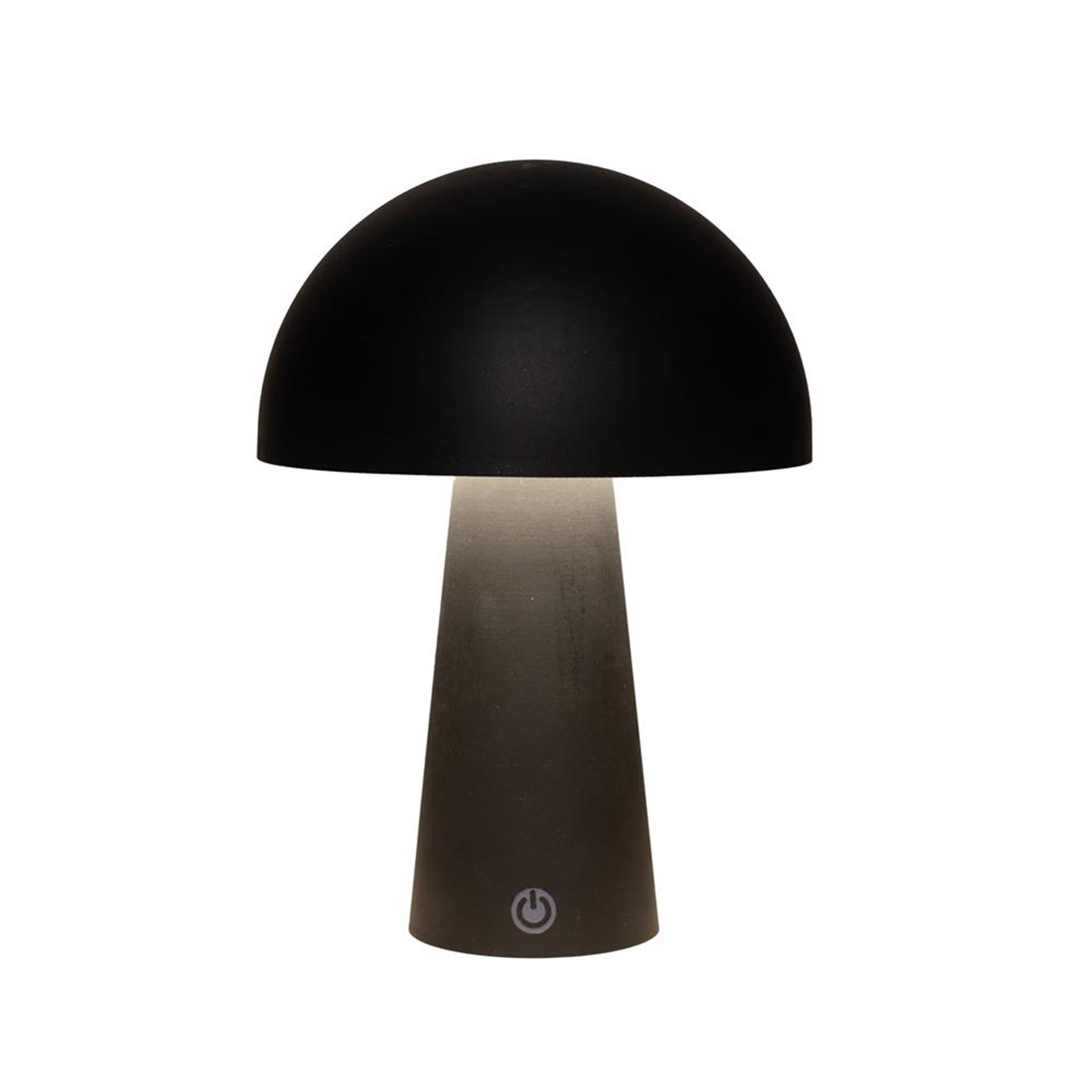 Anna's collection led tafellamp rond zwart 15x15x21cm draadloos inclusief usb kabel