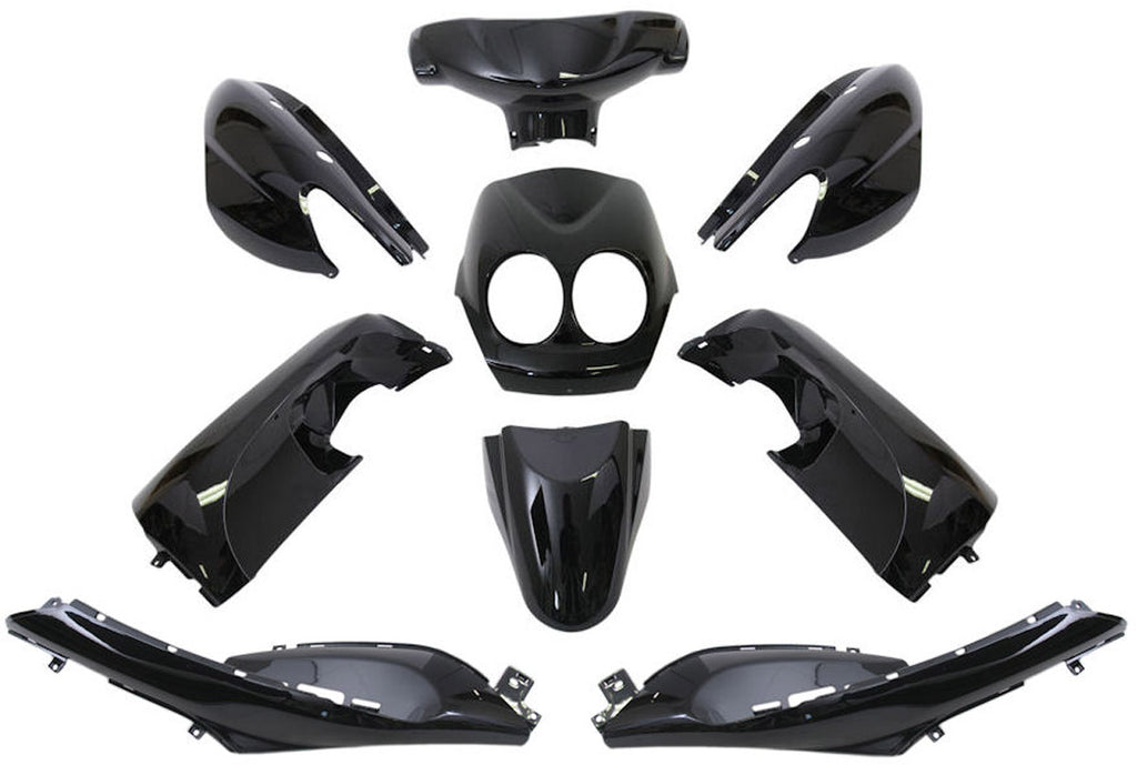 9-teiliges Edge-Platten-Set für Yamaha Neos (Baujahre 2008–2011), 2- und 4-Takt-Modelle, Metallic-Schwarz