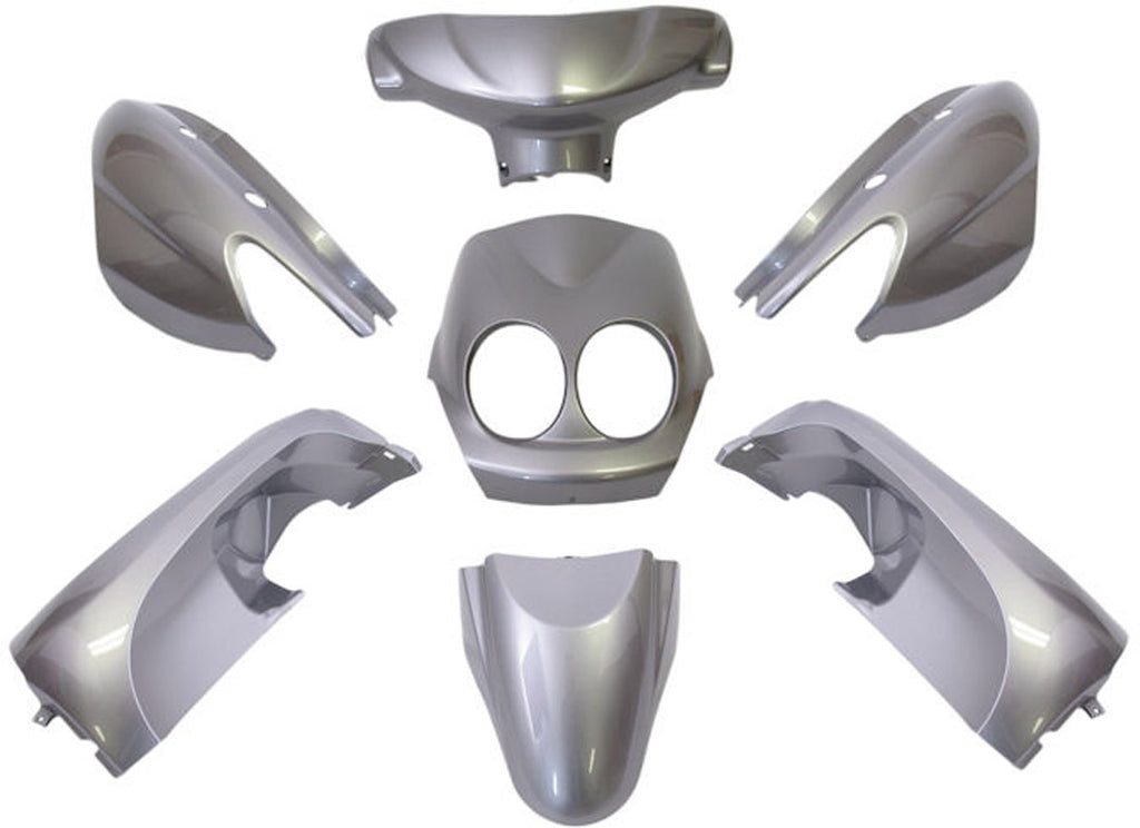 Edge plaatset 9-delig voor yamaha neo's - vanaf bouwjaar 2008 tot 2011 - 2 en 4 takt model - metallic zilver