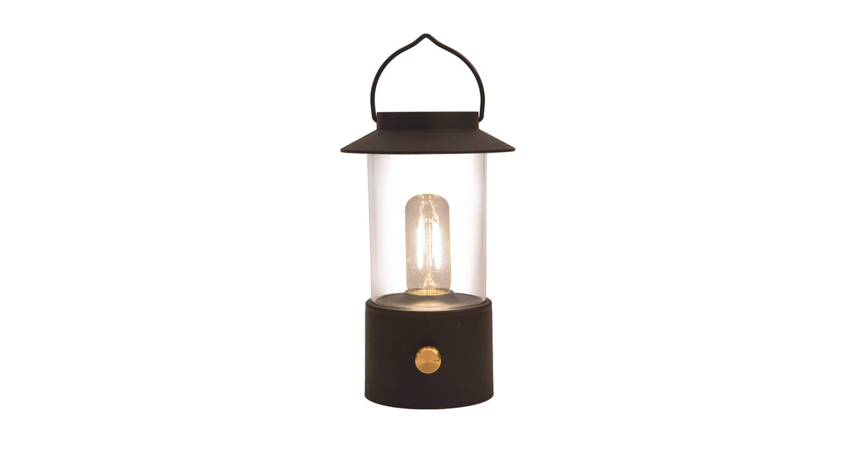 Draadloze lantaarn warm wit dimbaar led inclusief usb kabel 24x9cm zwart