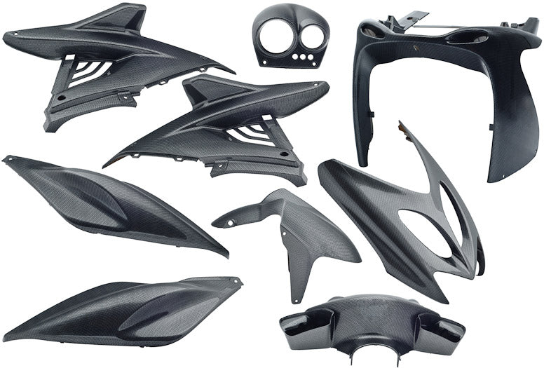 9-teiliges Kantenschutzplatten-Set für Yamaha Aerox bis 2014 – Carbon-Optik