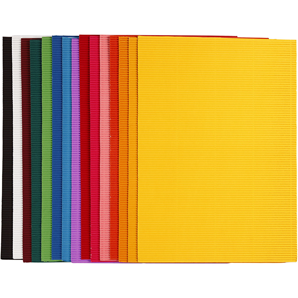 Creativ Company Gerippter Karton, Blattgröße 25 x 35 cm, 80 g, 15 Blatt pro Karton