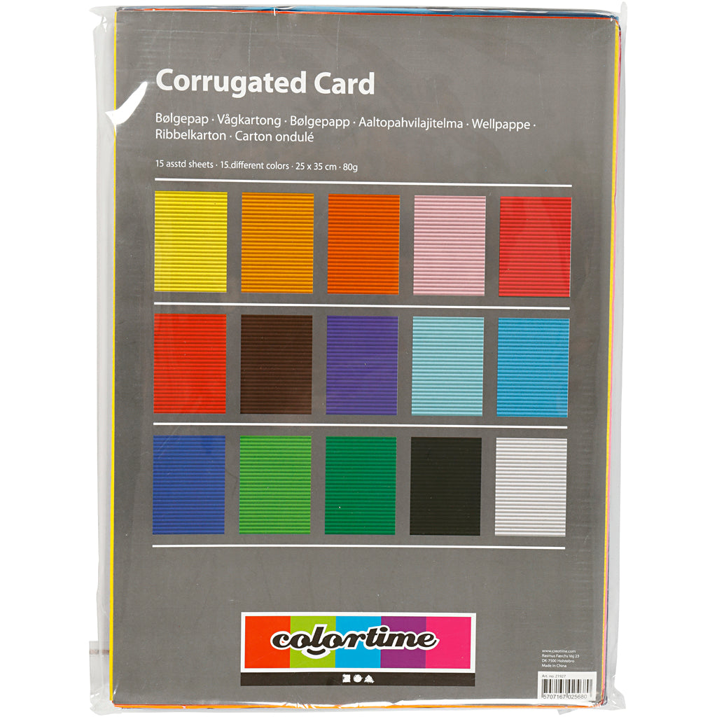Creativ Company Gerippter Karton, Blattgröße 25 x 35 cm, 80 g, 15 Blatt pro Karton