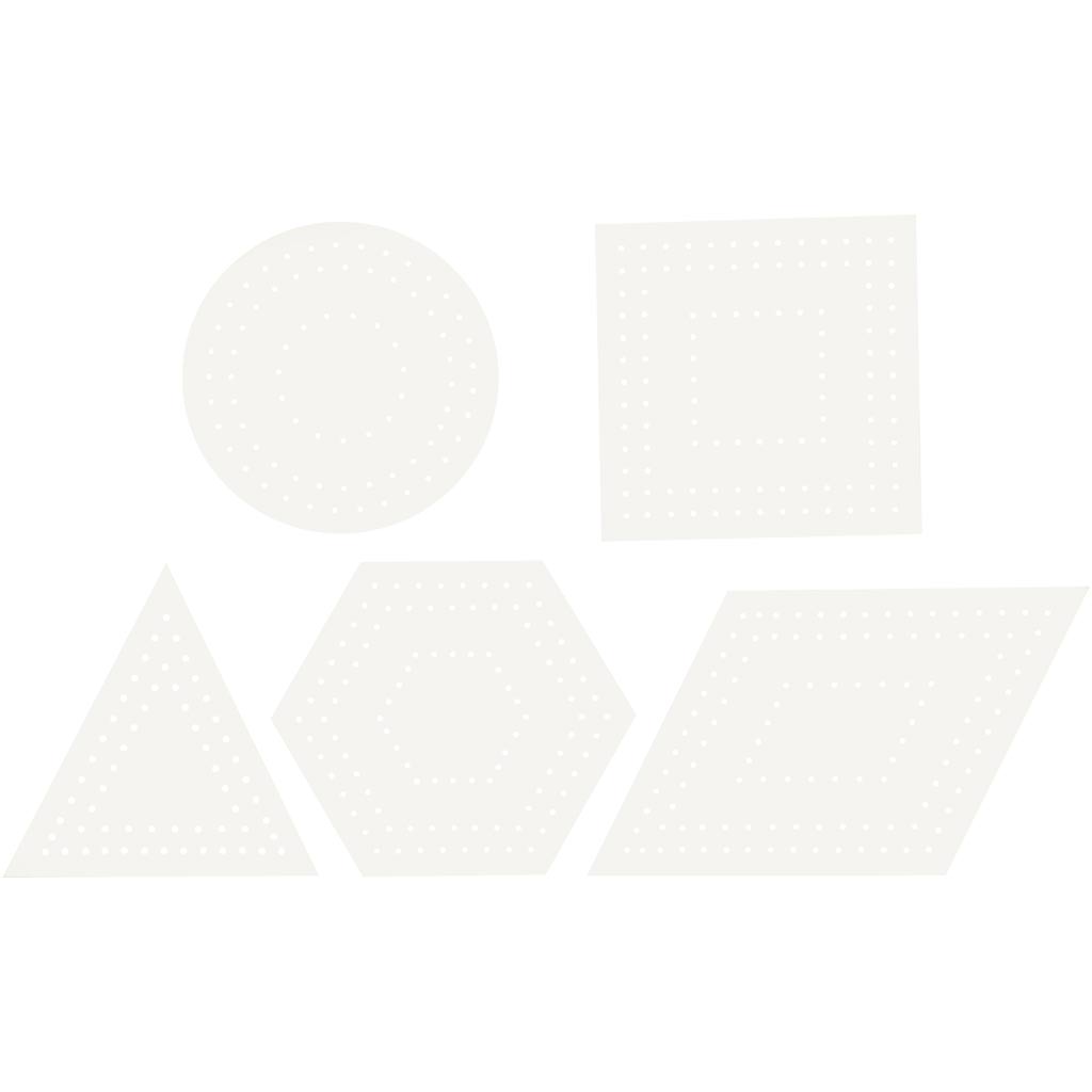 Creativ Company Kreuzstichkarton, geometrisch, Größe 10-17 cm, weiß, 20 Stück, 1 Schachtel