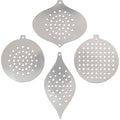 Kruissteken karton, kersdecoratie, h: 8,5-12 cm, gatgrootte 3 mm, metallic zilver, 8 stuk 1 doos