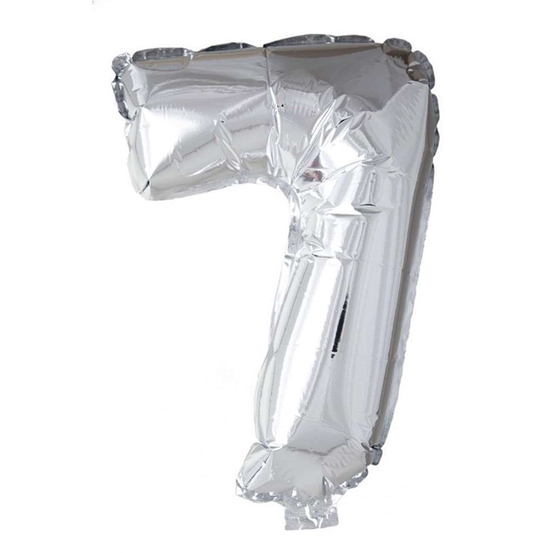 Boland folie ballon nummer '7' zilver 86cm