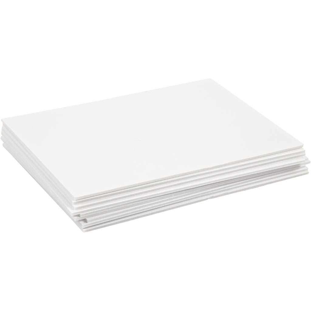 Creativ company foam bord, a4, vel 210x297 mm, dikte 3 mm, wit, 10 vel 1 doos