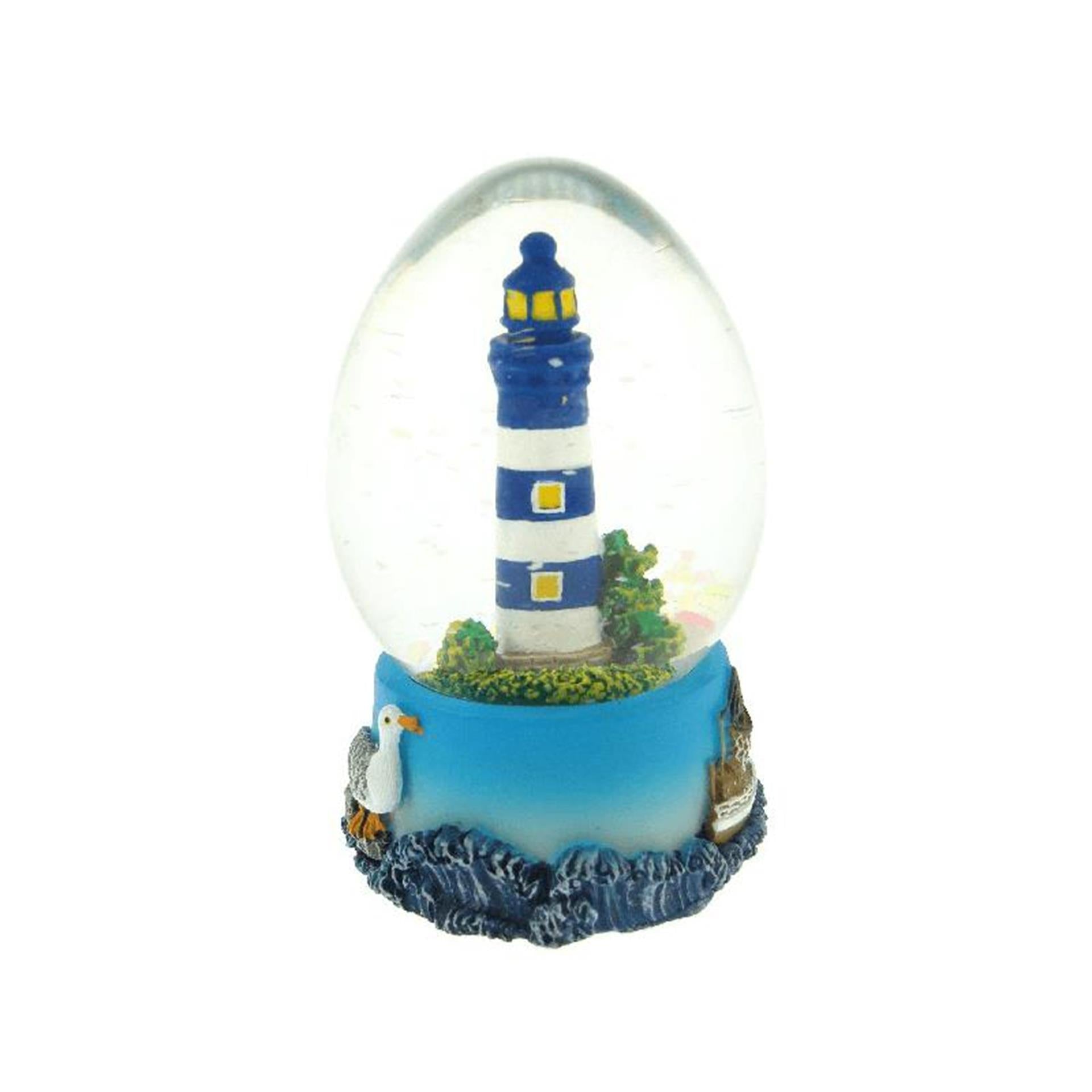 Gerkimex schudbal ovaal vuurtoren blauw 7cm