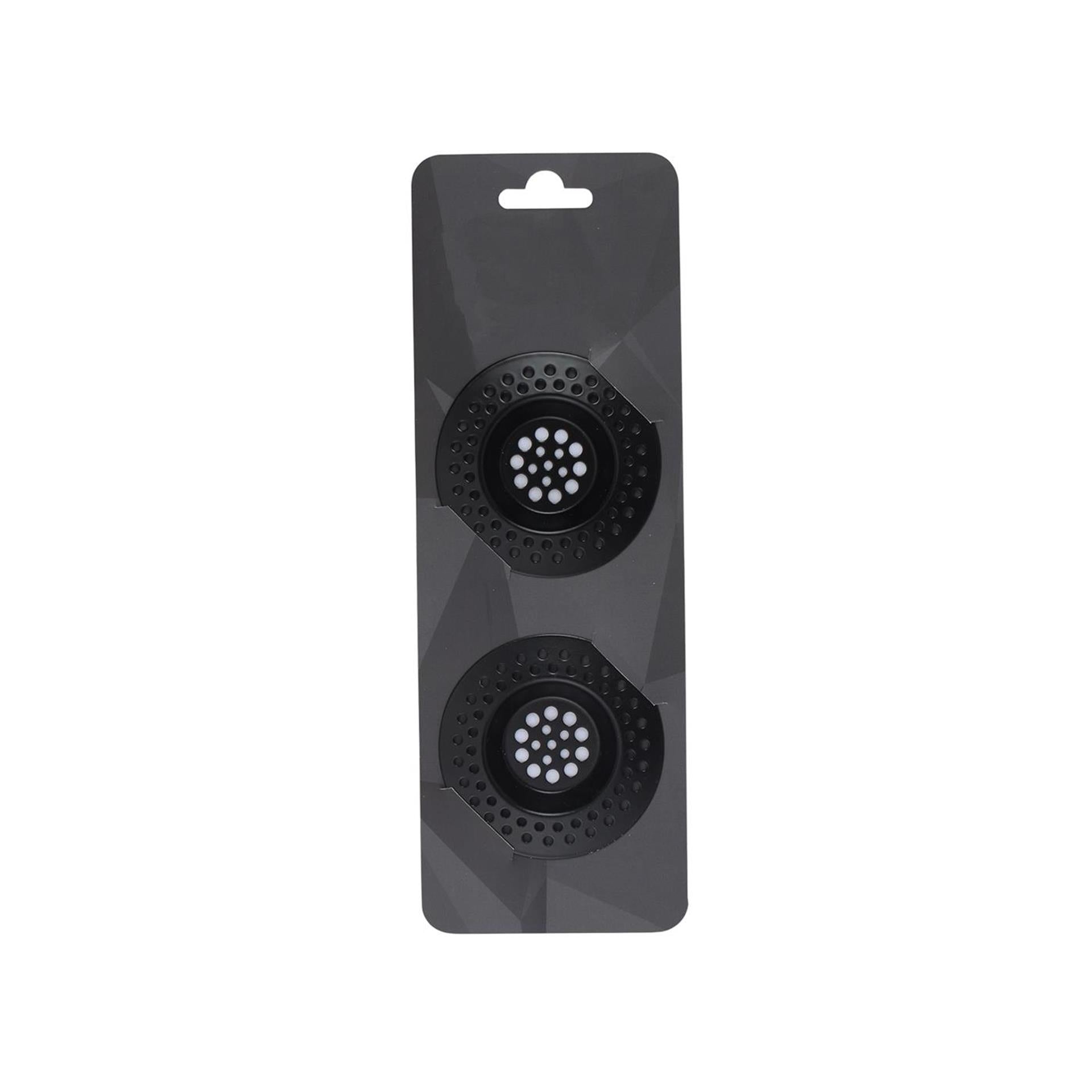 Gootsteenzeef rvs ø7,2cm zwart 2 stuks