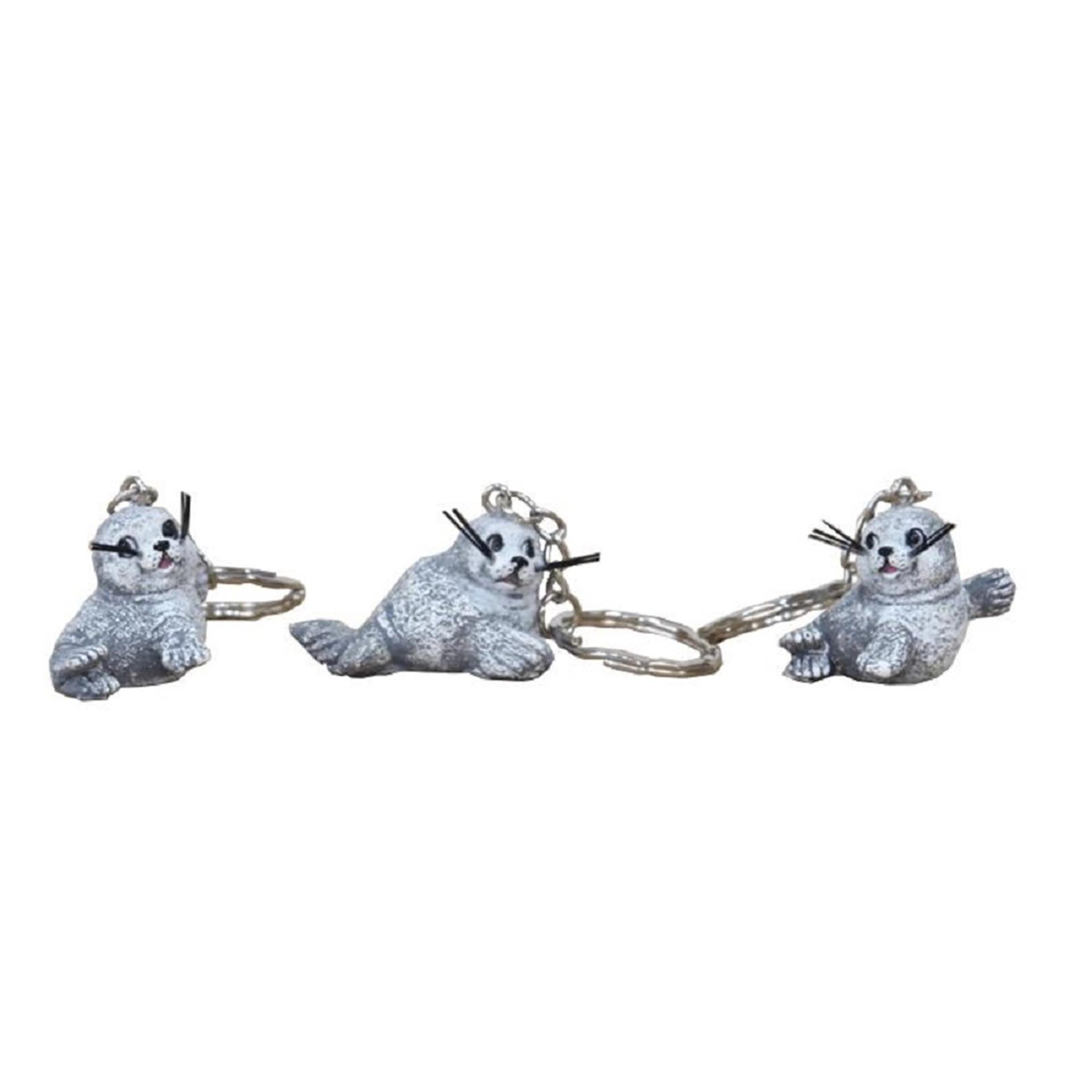 Gerkimex sleutelhanger vrolijke zeehonden 4x8cm
