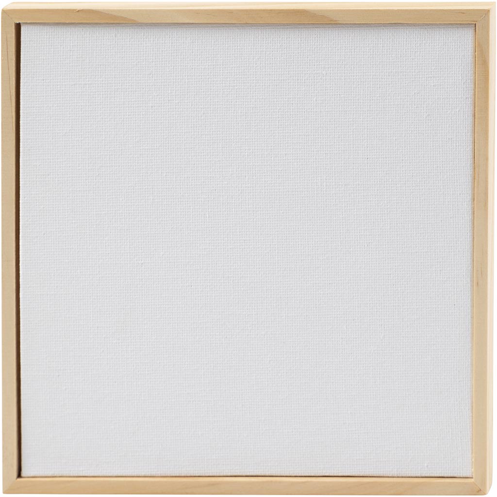 Creativ company canvas paneel met lijst, afm 15,8x15,8 cm, 280 gr, wit, 10 stuk 1 doos