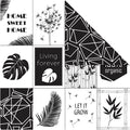 Design papier, bladeren patroon, 180 gr, 5 vel 1 doos