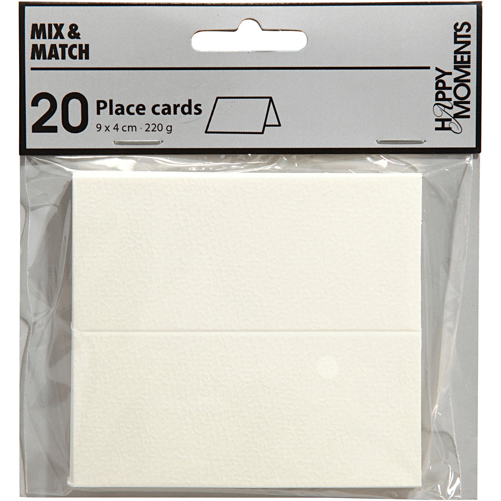 Visitenkarten von Creativ Company, 9 x 4 cm, 220 g, weiß, 20 Stück pro Packung