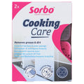 Sorbo cooking care – krasvrije spons met vetoplossende zeep – set van 2 – voor oven kookplaat