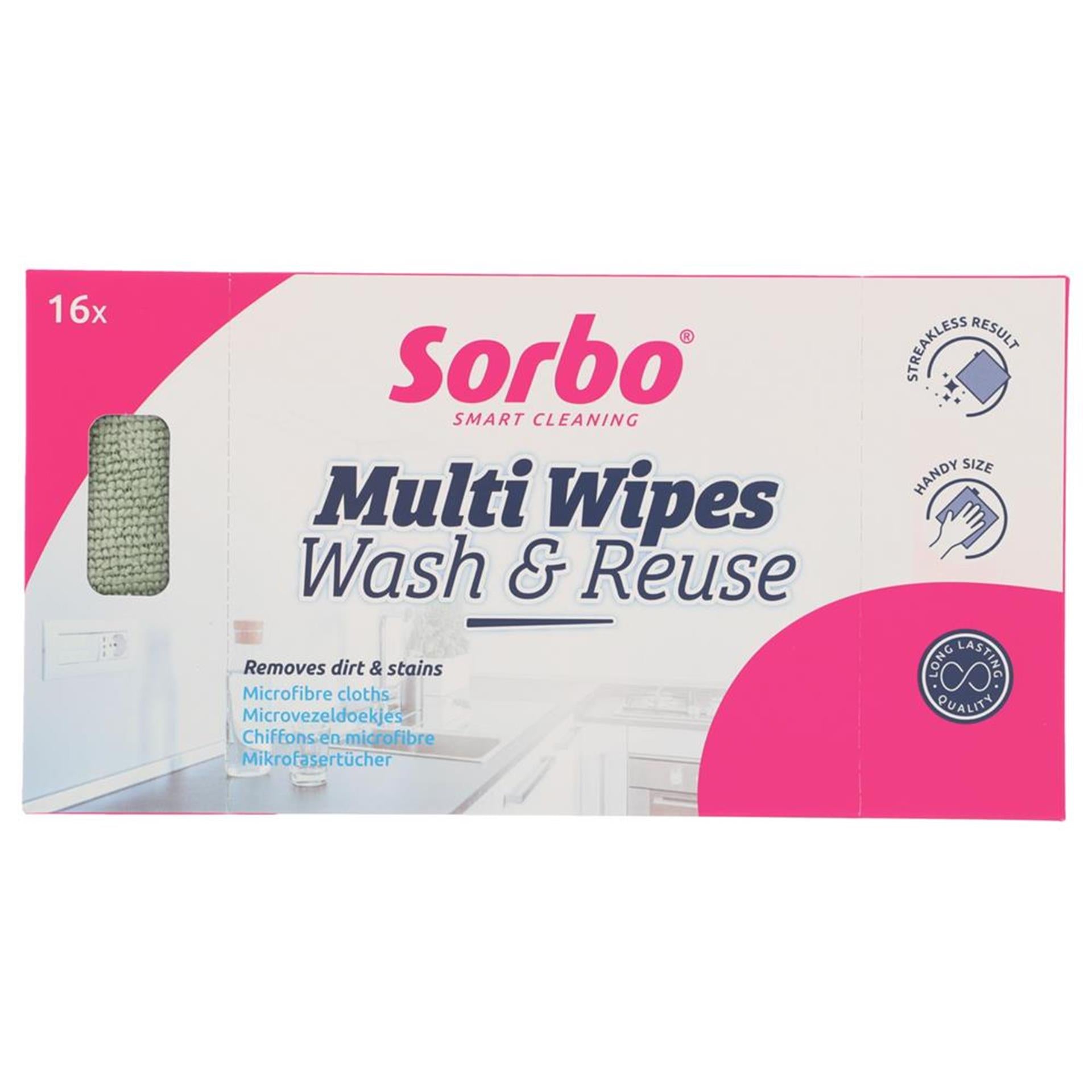 Sorbo microvezeldoekjes 22x22cm 16st