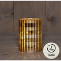Anna's collection led cylinder glas ruit goud 9x12cm